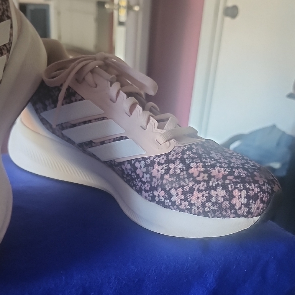Adidas Women's Floral Sneakers - Pink and Black - Picture 3 of 3
